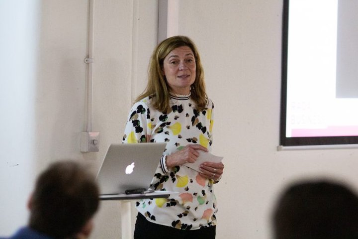 RADA Business Client Director Liz Barber presents to an audience.