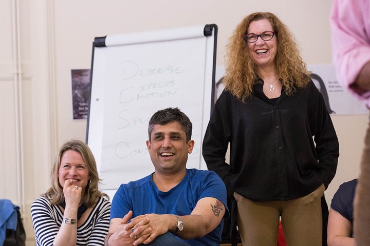RADA Business Leadership Director Claire Dale and participants in a leadership session