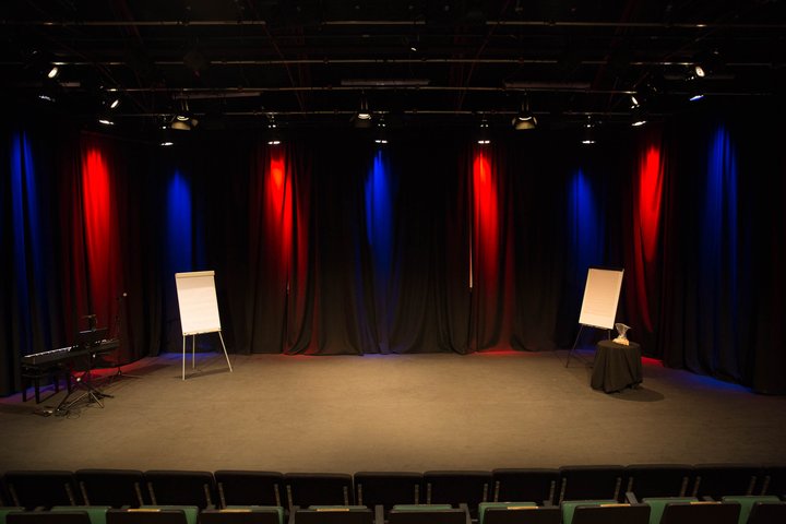 A view of RADA's Studio Theatre stage