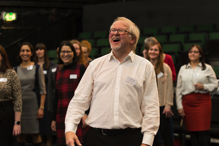 RADA singing coach Tom Wakelely with members of the RADA Business Women's Network