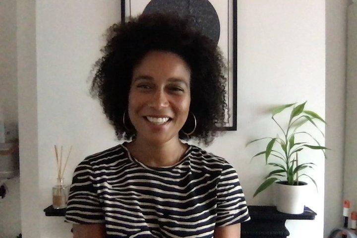 A female attendee takes part in a RADA Business virtual session
