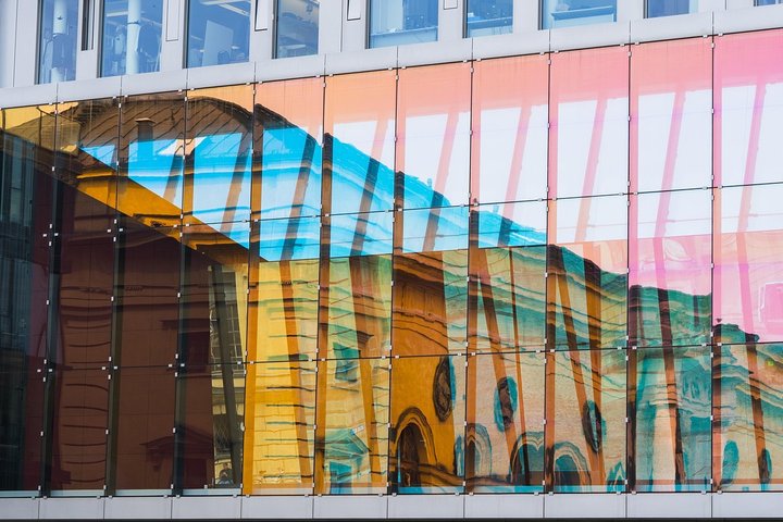 Glass facade of an office building